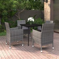 7-Delige Tuinset Met Kussens Poly Rattan En Glas
