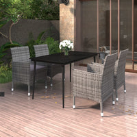 7-Delige Tuinset Met Kussens Poly Rattan En Glas