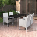 7-Delige Tuinset Met Kussens Poly Rattan En Glas