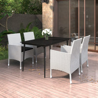7-Delige Tuinset Met Kussens Poly Rattan En Glas