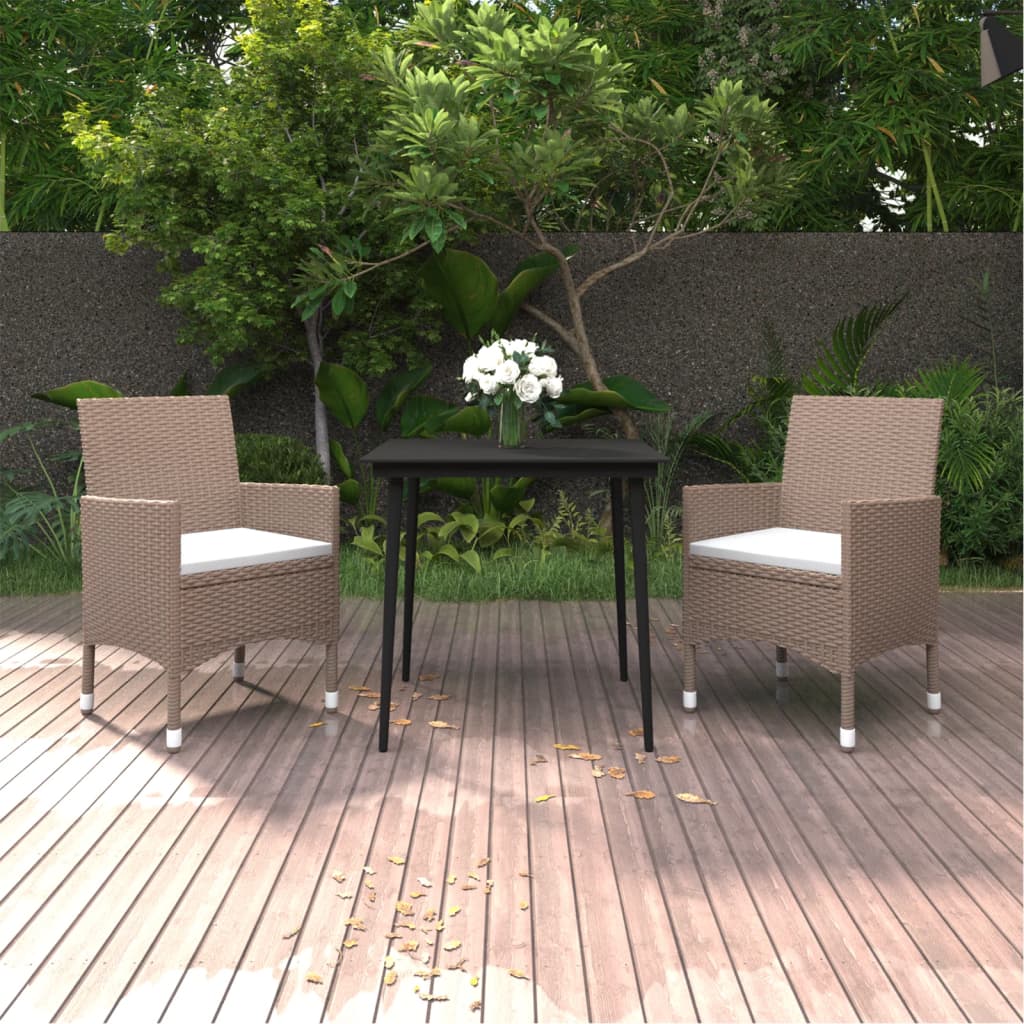 7-Delige Tuinset Met Kussens Poly Rattan En Glas