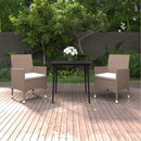 7-Delige Tuinset Met Kussens Poly Rattan En Glas