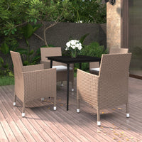 7-Delige Tuinset Met Kussens Poly Rattan En Glas