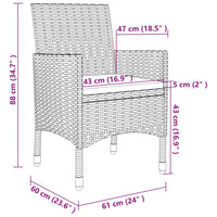 7-Delige Tuinset Met Kussens Poly Rattan En Glas