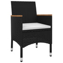 3-Delige Tuinset Met Kussens Poly Rattan En Glas