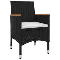 3-Delige Tuinset Met Kussens Poly Rattan En Glas