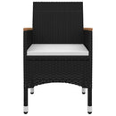 3-Delige Tuinset Met Kussens Poly Rattan En Glas