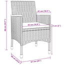 3-Delige Tuinset Met Kussens Poly Rattan En Glas