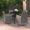 3-Delige Tuinset Met Kussens Poly Rattan En Glas