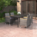 3-Delige Tuinset Met Kussens Poly Rattan En Glas
