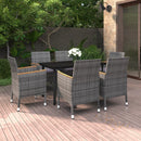 3-Delige Tuinset Met Kussens Poly Rattan En Glas