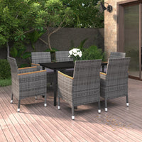 3-Delige Tuinset Met Kussens Poly Rattan En Glas