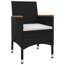 3-Delige Tuinset Met Kussens Poly Rattan En Glas