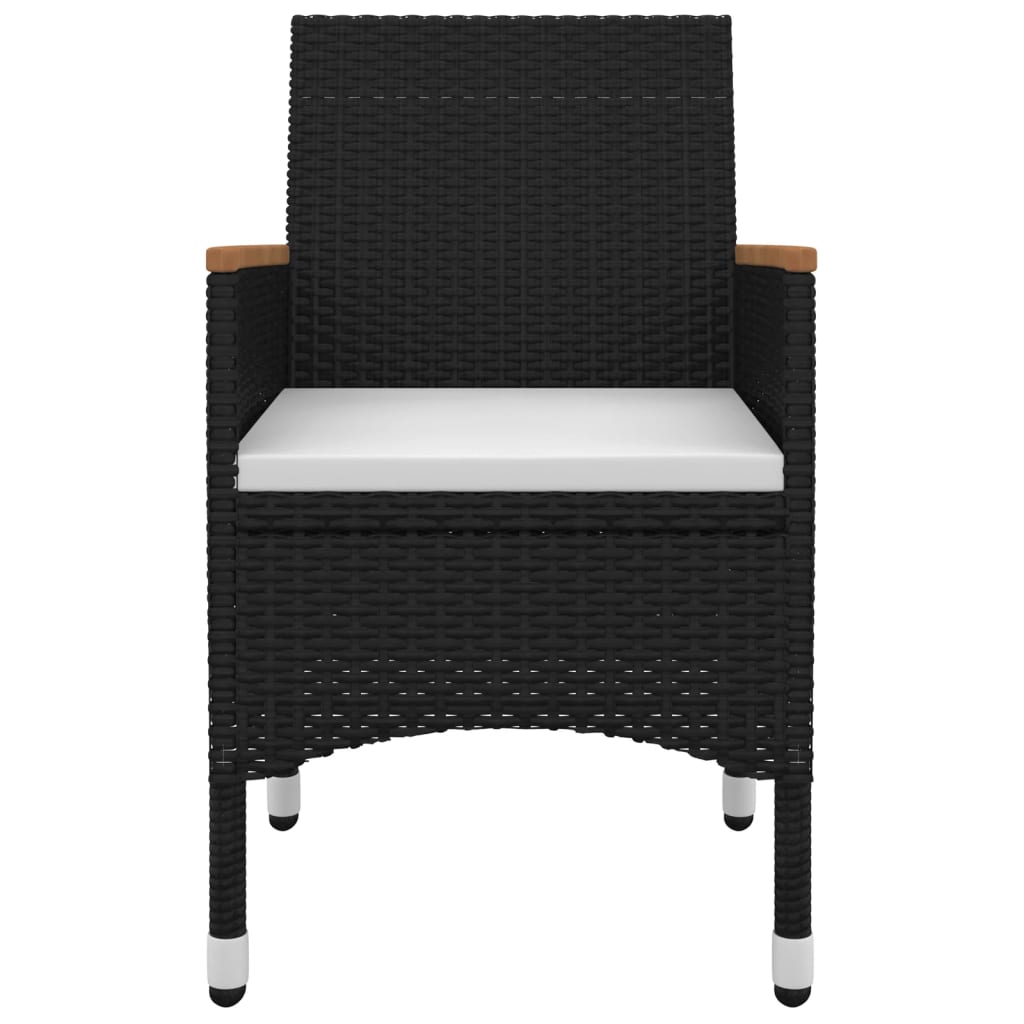 3-Delige Tuinset Met Kussens Poly Rattan En Glas