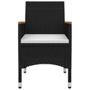 3-Delige Tuinset Met Kussens Poly Rattan En Glas