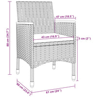 3-Delige Tuinset Met Kussens Poly Rattan En Glas