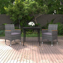 3-Delige Tuinset Met Kussens Poly Rattan En Glas