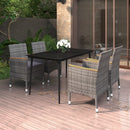 3-Delige Tuinset Met Kussens Poly Rattan En Glas