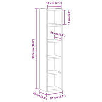 Cd-Kasten 21X16X93,5 Cm Bewerkt Hout Kleurig