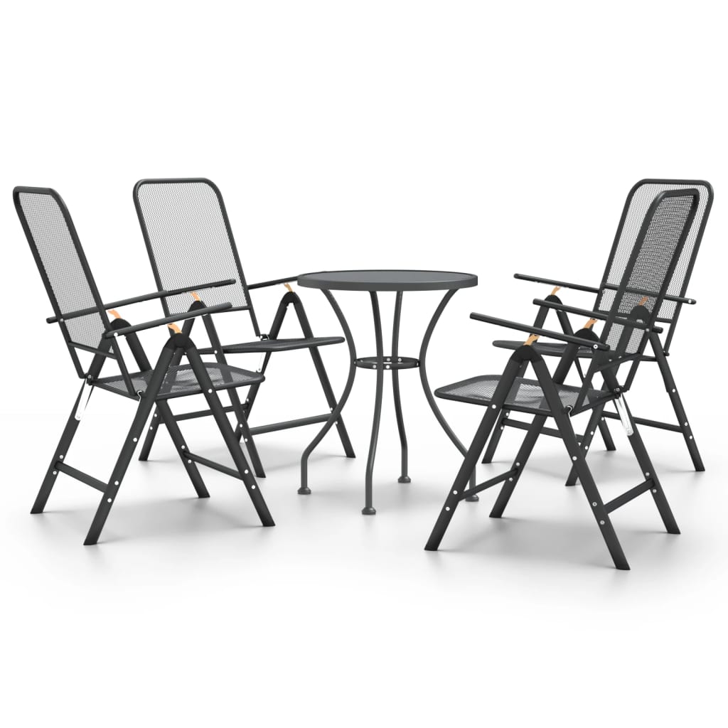 5-Delige Tuinset Metaalgaas Antracietkleurig