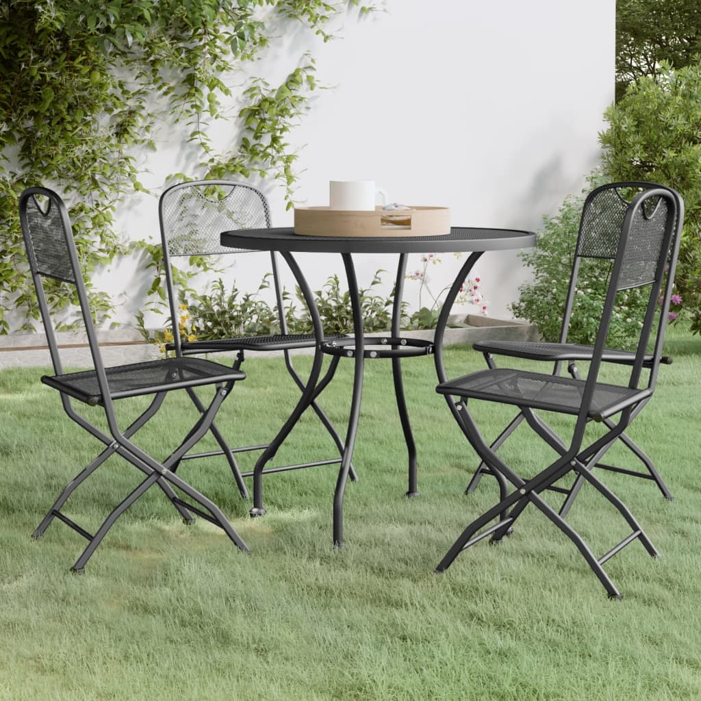 3-Delige Tuinset Metaalgaas Antracietkleurig