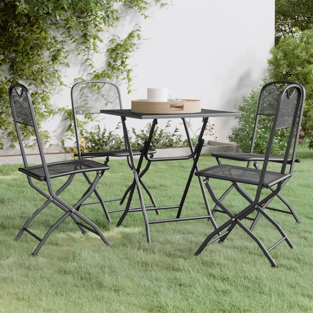 3-Delige Tuinset Metaalgaas Antracietkleurig