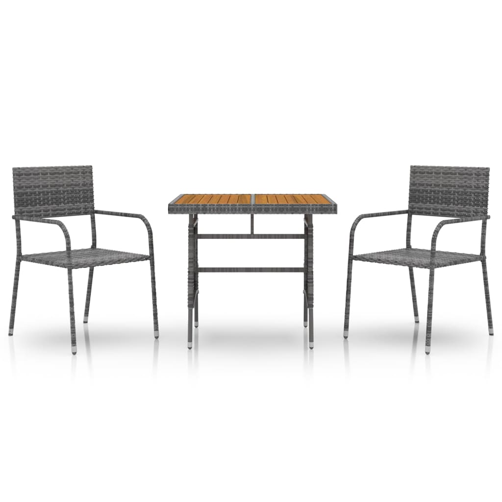 3-Delige Tuinset Poly Rattan