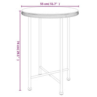 Eettafel Ø55 Cm Gehard Glas En Staal