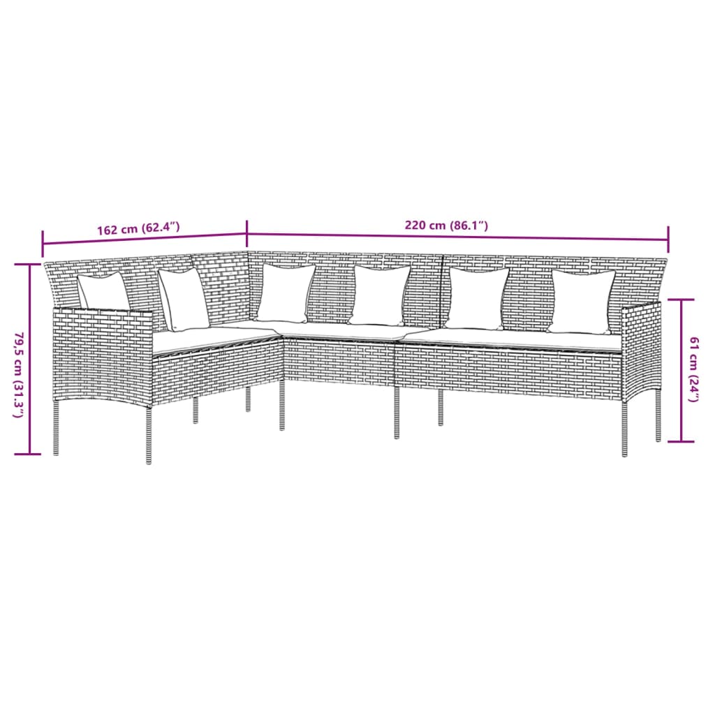 Tuinset Met Kussens Poly Rattan