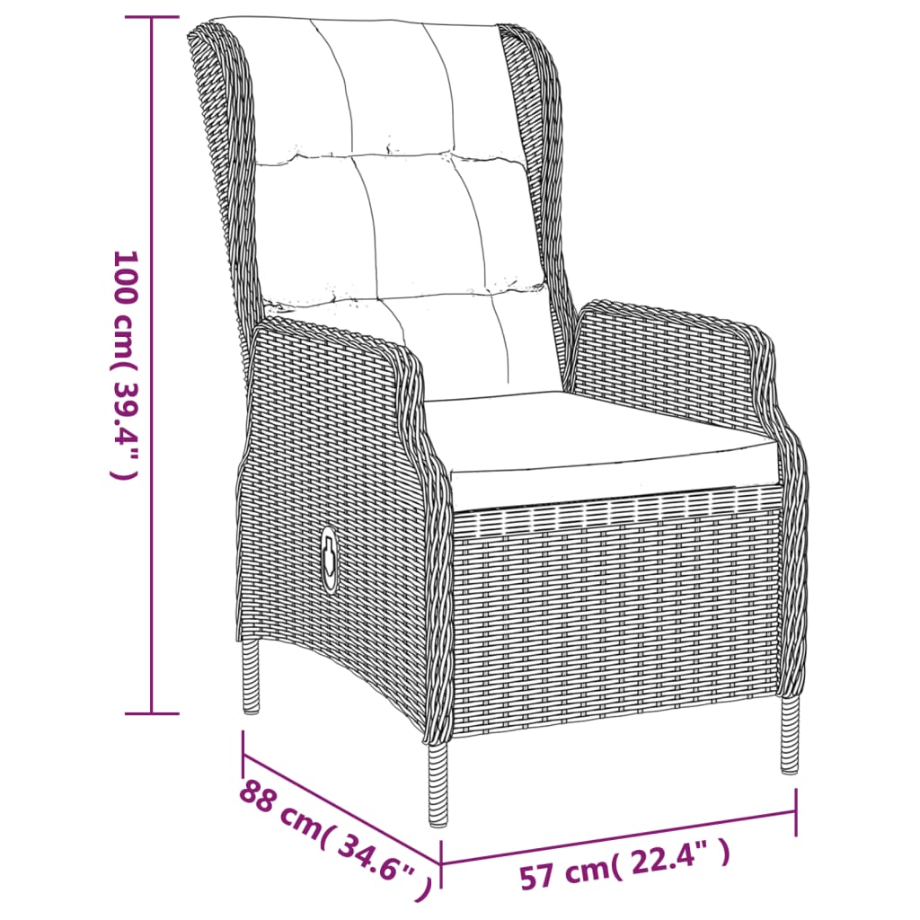 5-Delige Tuinset Poly Rattan