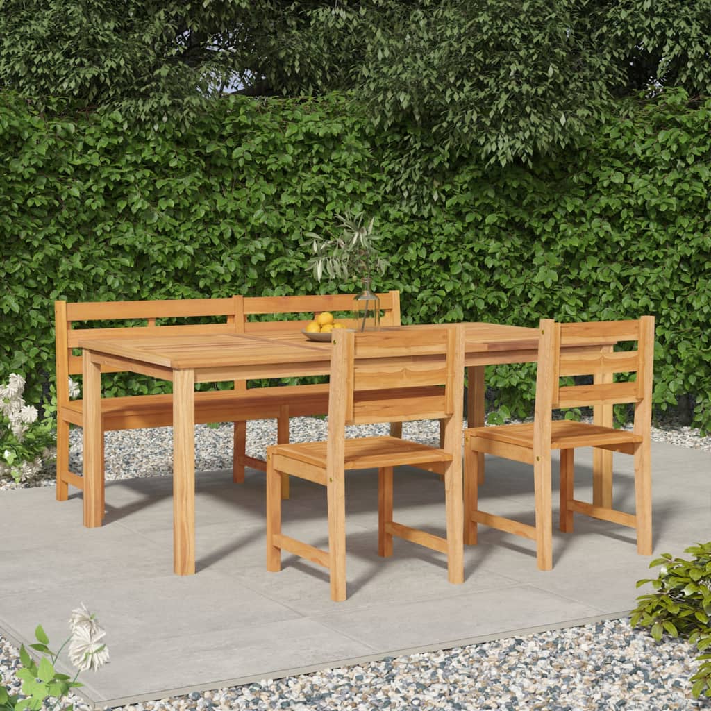 4-Delige Tuinset Massief Teakhout