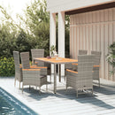 7-Delige Tuinset Met Kussens Poly Rattan Grijs