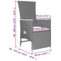 7-Delige Tuinset Met Kussens Poly Rattan Grijs
