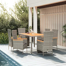 7-Delige Tuinset Met Kussens Poly Rattan Grijs