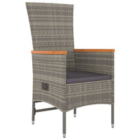 5-Delige Tuinset Met Kussens Poly Rattan Grijs