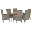 7-Delige Tuinset Met Kussens Poly Rattan Grijs