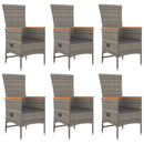7-Delige Tuinset Met Kussens Poly Rattan Grijs