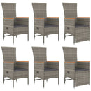 7-Delige Tuinset Met Kussens Poly Rattan Grijs