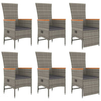 7-Delige Tuinset Met Kussens Poly Rattan Grijs