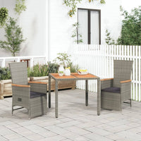 7-Delige Tuinset Met Kussens Poly Rattan Grijs