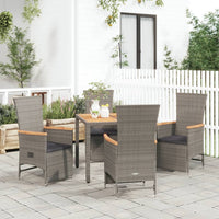 7-Delige Tuinset Met Kussens Poly Rattan Grijs