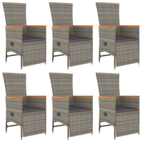 7-Delige Tuinset Met Kussens Poly Rattan Grijs