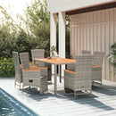 7-Delige Tuinset Met Kussens Poly Rattan Grijs