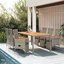 7-Delige Tuinset Met Kussens Poly Rattan Grijs