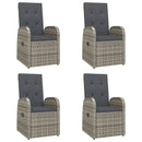 5-Delige Tuinset Met Kussens Poly Rattan Grijs