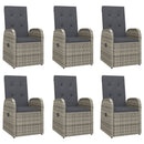 7-Delige Tuinset Met Kussens Poly Rattan Grijs