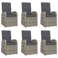 7-Delige Tuinset Met Kussens Poly Rattan Grijs