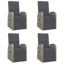 5-Delige Tuinset Met Kussens Poly Rattan Grijs
