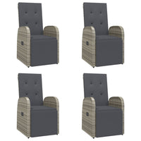 5-Delige Tuinset Met Kussens Poly Rattan Grijs