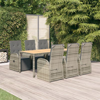5-Delige Tuinset Met Kussens Poly Rattan Grijs